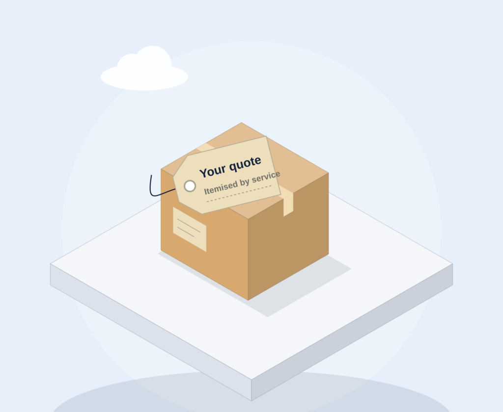 A labelled box with a MoveAssist quote tag