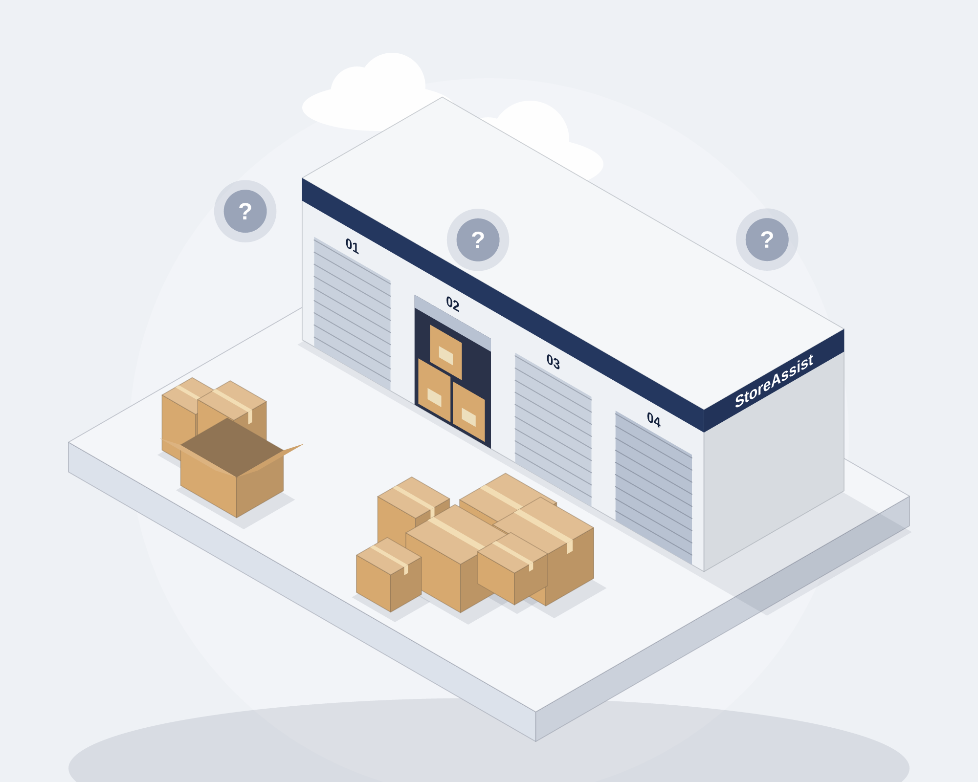Paying for empty space, and guessing what is in the boxes.